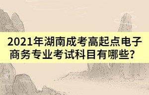 成考电子商务专业课程